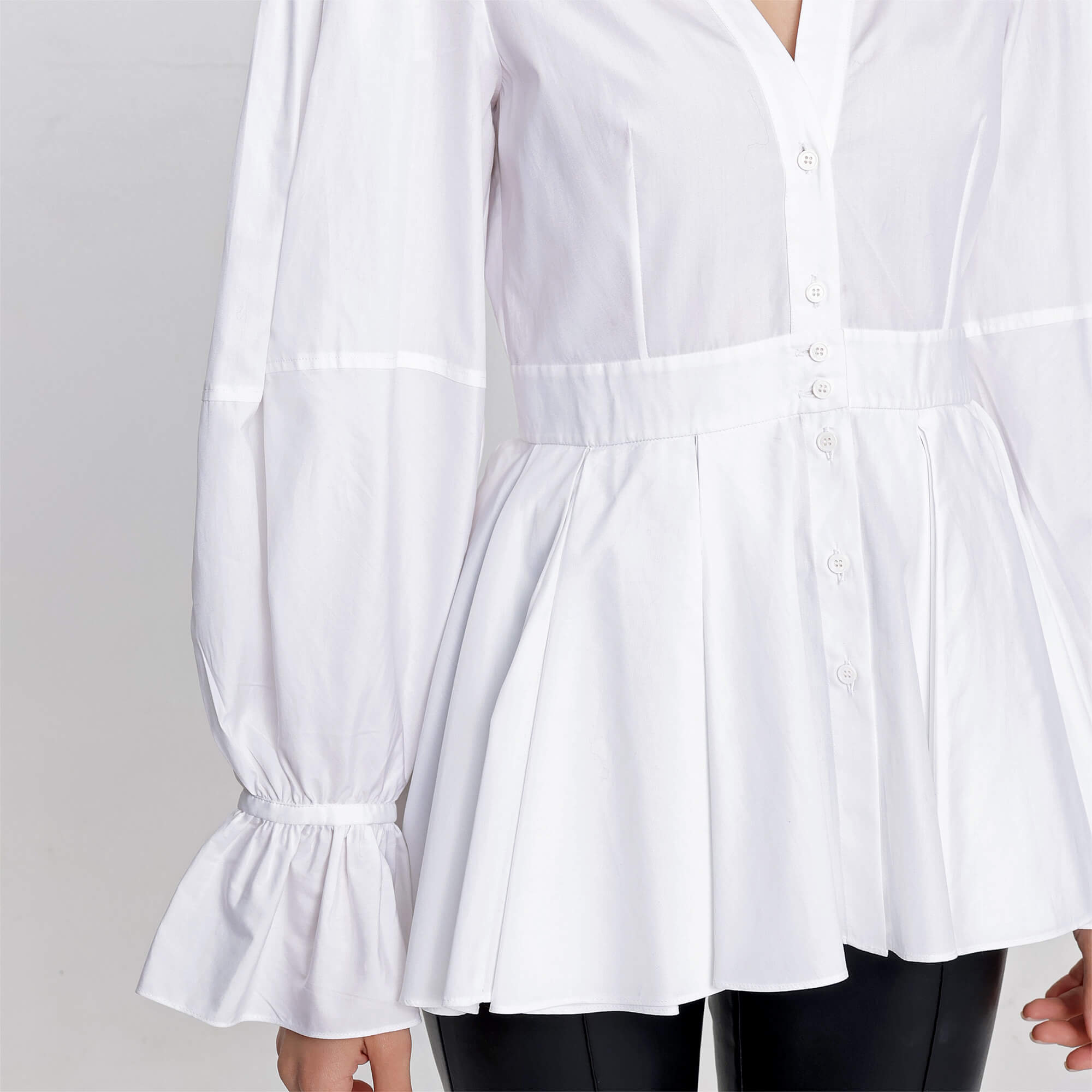 Alexander McQueen - White Cotton Pleated Shirt 